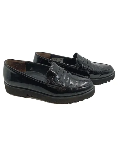 Paul Green Damen Loafer Slipper Lackleder Schwarz Gr. 37 Plateau