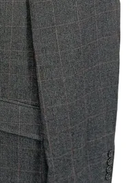 Breuninger Herren Sakko Gr. 50/L Grau Kariert Klassisch Business 3