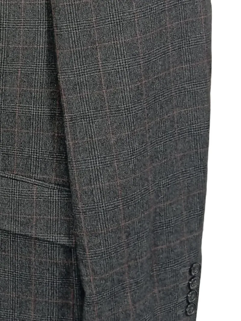 Breuninger Herren Sakko Gr. 50/L Grau Kariert Klassisch Business 3