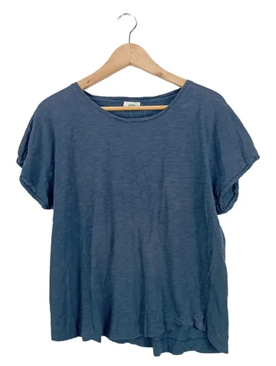 CLOSED Damen T-Shirt Blau Gr. 40/L Baumwolle Casual Kurzarm