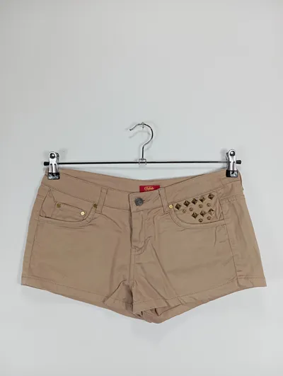 Buffalo London Damen Shorts Gr. 36 Beige Nieten Casual