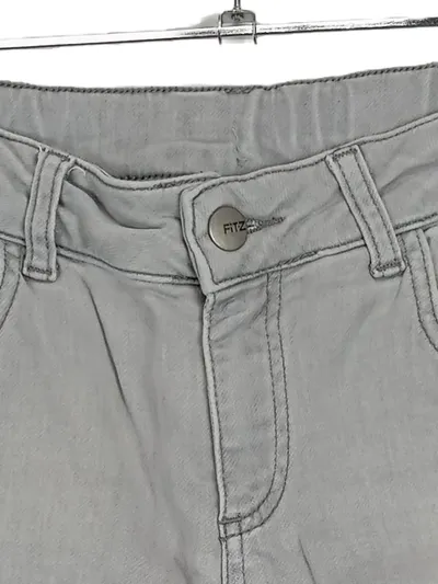 FITZ Jeans Shorts Kinder Gr. 152 Grau Casual Uni Baumwolle Knopf Logo