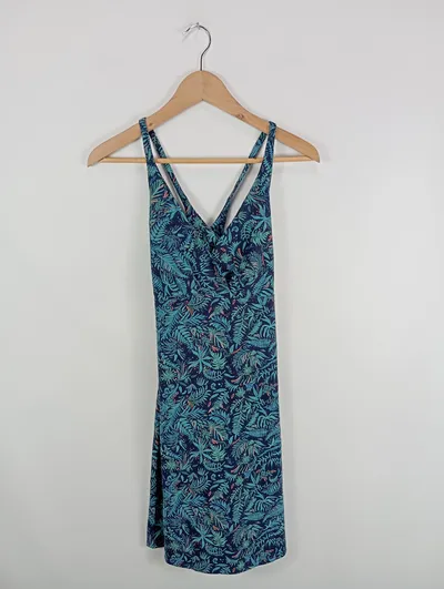 Patagonia Damen Freizeitkleid Gr. 38/M Blau Casual Florales Muster