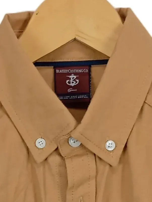 Blakely Clothing Herren Business Hemd Gr. S Beige Baumwolle Langarm 5