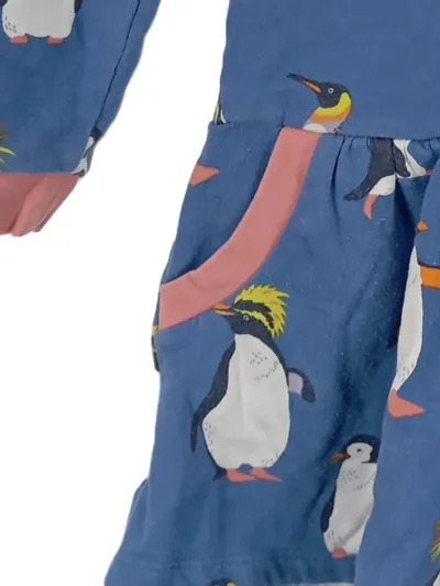 Mini Boden Sweatkleid Mädchen Pinguin Tiermotiv Blau Gr. 134 Baumwolle