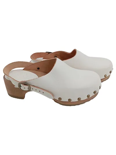 Bonpoint Kinder Pantoletten Clogs Weiß Gr. 31 Casual