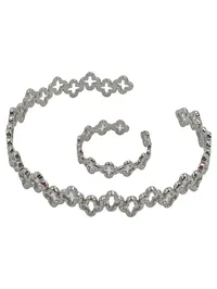Heideman Damen Schmuckset 2-teilig Armreif Ring Silber Blumen Elegant 1