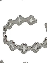 Heideman Damen Schmuckset 2-teilig Armreif Ring Silber Blumen Elegant 3