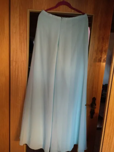 Linea Raffaelli Damen Stoffhose Gr. 42 Türkis Elegant Weite Beine
