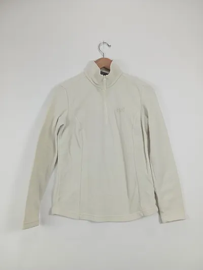 Jack Wolfskin Damen Fleece Pullover Beige Gr. 38/M Outdoor Halb-Reißverschluss