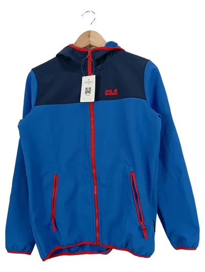 Jack Wolfskin Kinder Softshelljacke Gr. 164 Blau Outdoor Kapuze