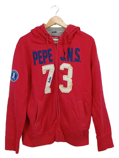 Pepe Jeans Sweatjacke Herren L Rot Kapuze College 73 Hoodie
