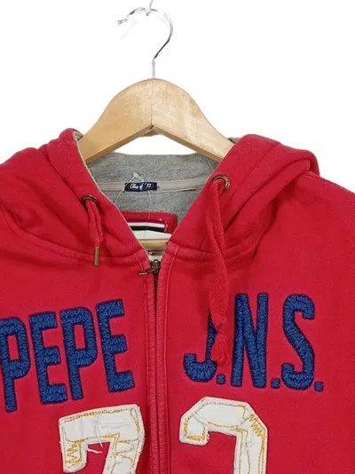 Pepe Jeans Sweatjacke Herren L Rot Kapuze College 73 Hoodie