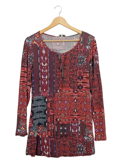 Boysen's Damen Langarmshirt Patchwork Gr. 36;S Mehrfarbig Bohemian