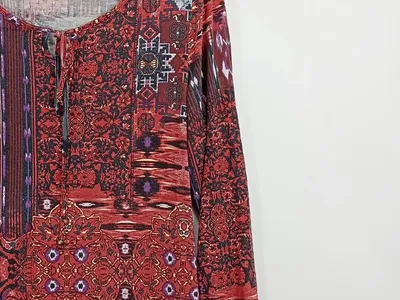 Boysen's Damen Langarmshirt Patchwork Gr. 36;S Mehrfarbig Bohemian