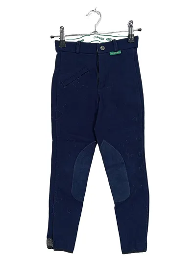 Jumper King Kinder Reithose Gr. 134 Blau Kniebesatz Polyamid