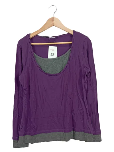 Ashley Brooke Damen Langarmshirt Lila Gr. 42/XL Casual Viskose
