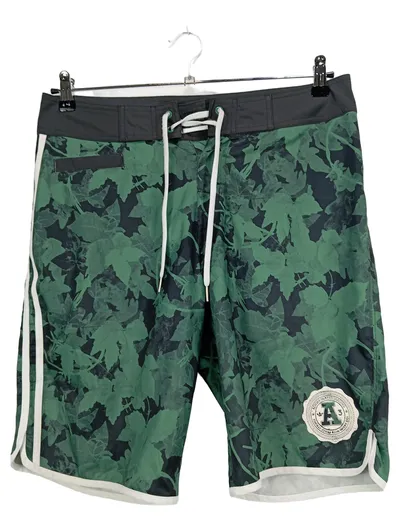 Adidas Herren Badehose Gr. 32 Grün Florales Muster Sportlich