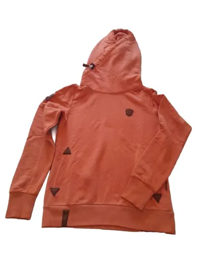 Naketano Damen Kapuzenpullover Hoodie Gr. M Orange Meliert Freizeit Casual