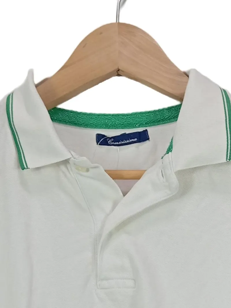 Camicissima Herren Poloshirt Weiß Gr. 38 Baumwolle Casual 3