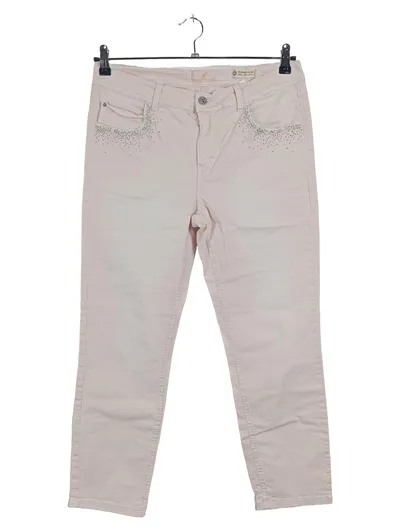 ANGELS Damen Stoffhose Gr. 42 Pink Casual Strassbesatz