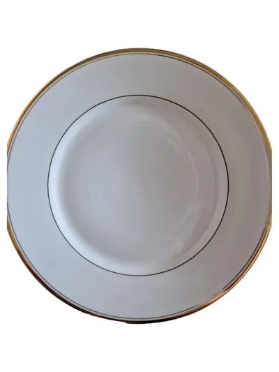Jäger Platzteller Porzellan Weiß mit Goldrand 20 cm Klassisch