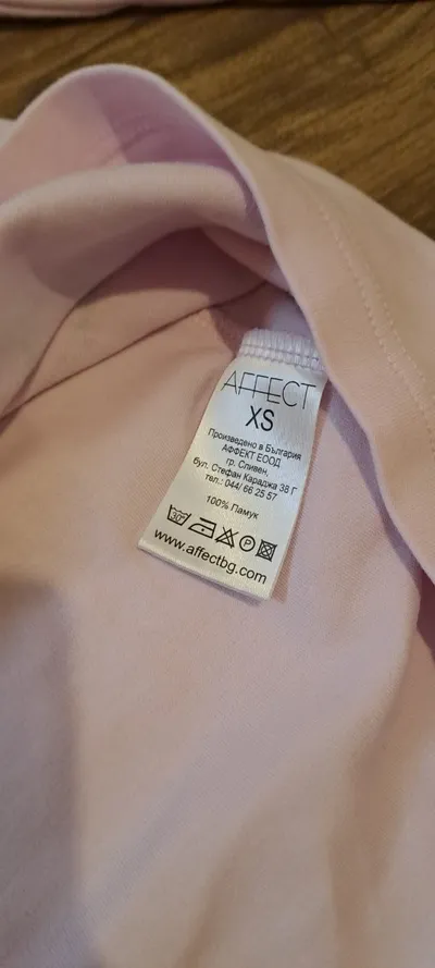 Affect Langarmshirt Mädchen Gr. XS Rosa Hund Motiv Baumwolle Shirt
