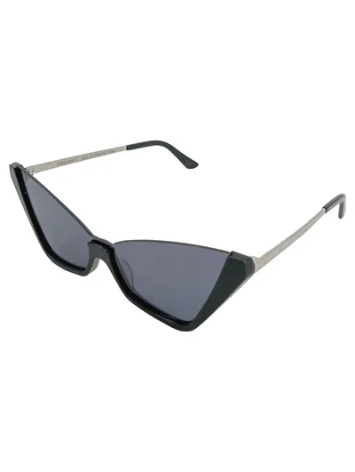 Uterqüe Damen Sonnenbrille Cat-Eye Schwarz Silber 100% UV Schutz