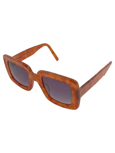 Uterqüe Damen Sonnenbrille Retro Rechteckig Tierdruck Kunststoff 15cm