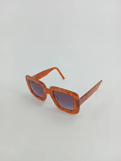 Uterqüe Damen Sonnenbrille Retro Rechteckig Tierdruck Kunststoff 15cm