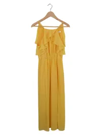 BCBGeneration Damen Sommerkleid Gr. 40 Gelb Feminin Maxikleid Rüschen 1