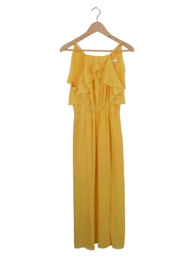 BCBGeneration Damen Sommerkleid Gr. 40 Gelb Feminin Maxikleid Rüschen