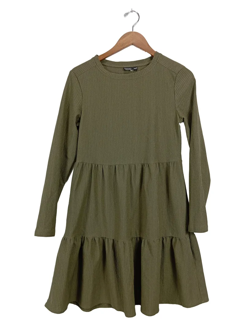 EIGHT2NINE Damen Strickkleid Langarm Oliv Gr. 36/S Casual Rippstrick 1
