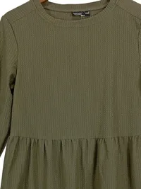 EIGHT2NINE Damen Strickkleid Langarm Oliv Gr. 36/S Casual Rippstrick 2