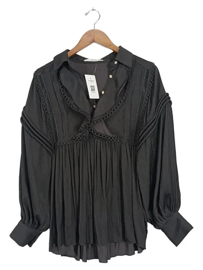 Uterqüe Damen Bluse Gr. 36 Schwarz Elegant