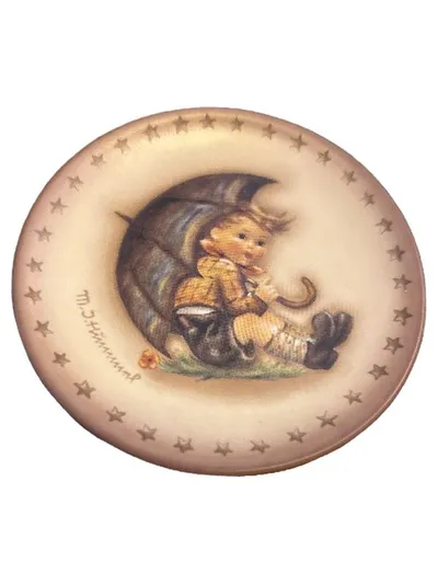 Goebel M.I. Hummel Sammelteller 981 Kind Nostalgisch Porzellan Beige 8cm