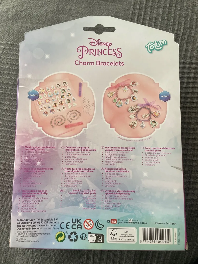 Disney Princess Charm Armbänder Schmuck Bastelset Kinder Mehrfarbig 7