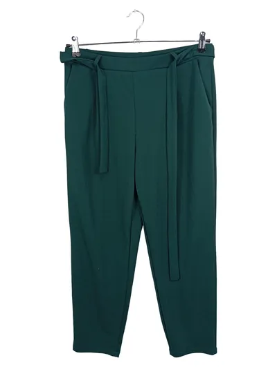 Anna Field Damen Hose Stoffhose Anzughose L W32 Grün Business Bindegürtel
