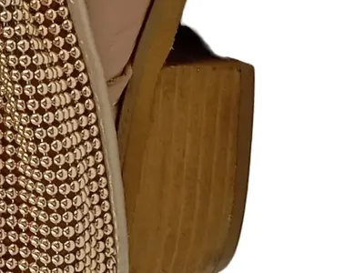 BUNKER Damen Stiefelette Gr. 36 Beige Modisch Nieten Reißverschluss