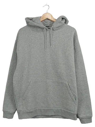 ASOS Design Herren Kapuzenpullover Grau Meliert Basic Gr. M Baumwolle