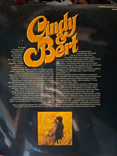 Cindy & Bert - Jeder braucht Jeden LP Vinyl Schlager 70er Jahre