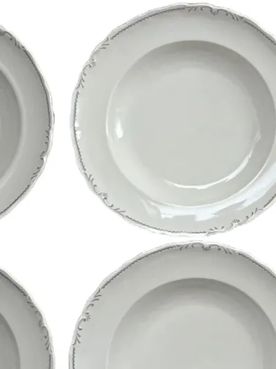 EPIAG Servierset Klassisch Weiß Porzellan Teller Soßenkännchen Geschirr Set