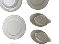 EPIAG Servierset Klassisch Weiß Porzellan Teller Soßenkännchen Geschirr Set 3