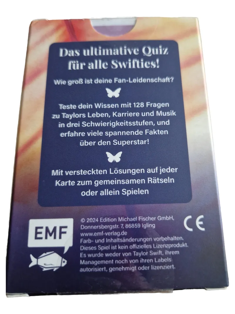 EMF Taylor Swift Quizspiel Popkultur Partyspiel 128 Fragen 2