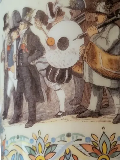 GERZ Bierkrug Traditionell Keramik Mehrfarbig Musikanten-Motiv 0,5L 22cm