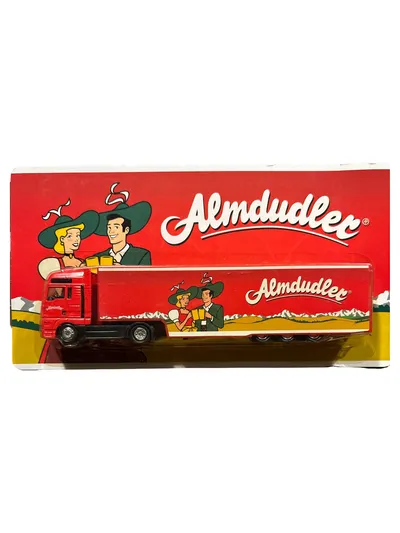Almdudler Sattelzug Modellfahrzeug LKW Werbemodell Rot 19.5cm