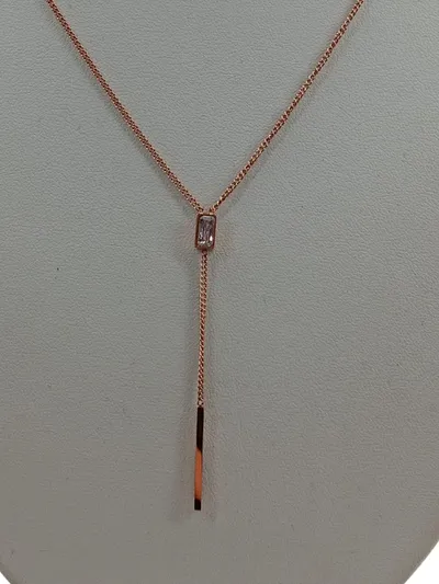 PURELEI Halskette Damen Rosegold Elegant Strass 58.4cm Kette Schmuck