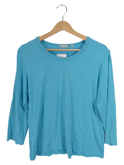 RABE Damen Langarmshirt Türkis Gr. 42 XL Basic Viskose Uni Alltag