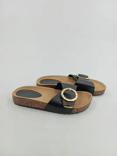 Hailys Damen Pantoletten Gr. 37 Schwarz Casual Sandalen Slip-On