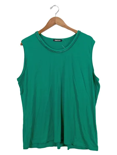 Frank Walder Damen T-Shirt Gr. 52 Grün Casual Ärmellos